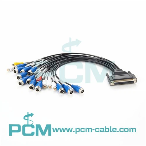 DB25 Ke M12 4Pin Kepala Penerbangan dan Kabel RCA