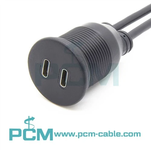 Kabel Flush Mount USB 3.1 Tipe C Ganda Pria Ke Wanita