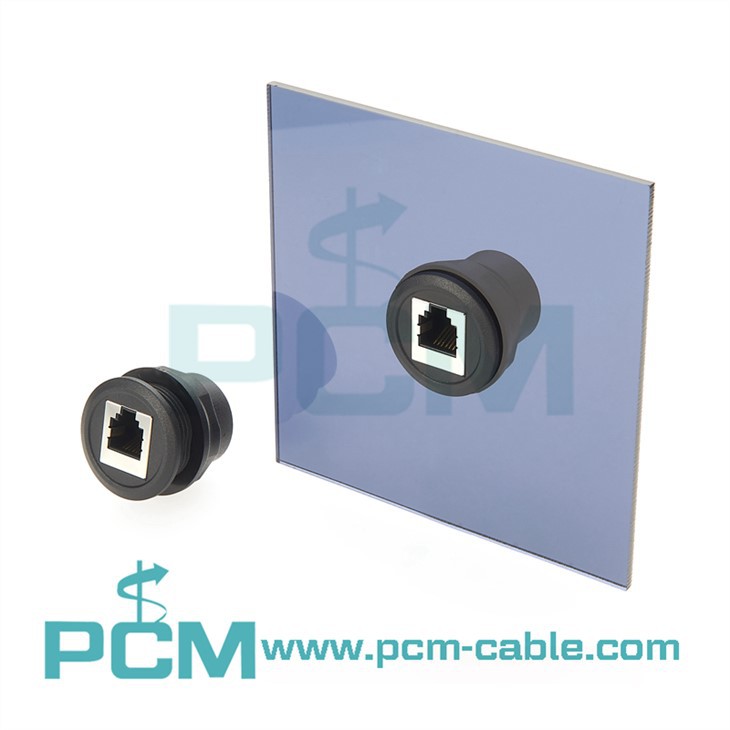 for Voice Communication Telephone Modem R12 6P6C female to female threaded fixed mounting connector