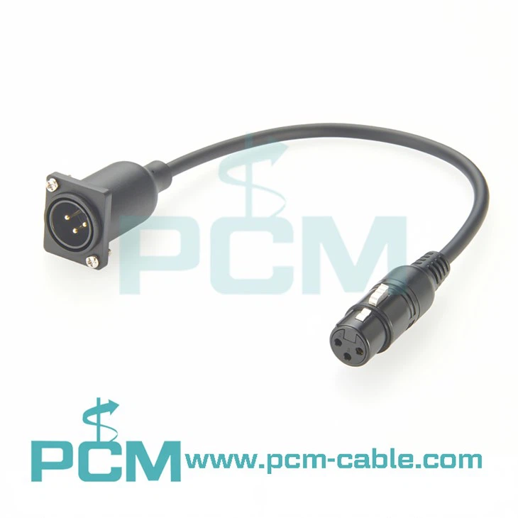 XLR Feedthrough Bulkhead Mount Mic Socket, for Stage Lighting Mixer