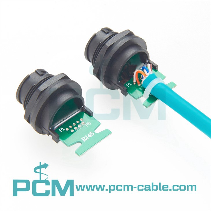Quick Release RJ45 Ethernet Connector with PCB Receptacle