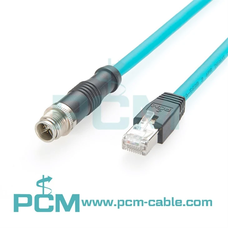 SZRMCC Câble blindé M12 8 positions A-code mâle vers RJ45 Gigabit Ethernet Cat-6 pour caméra