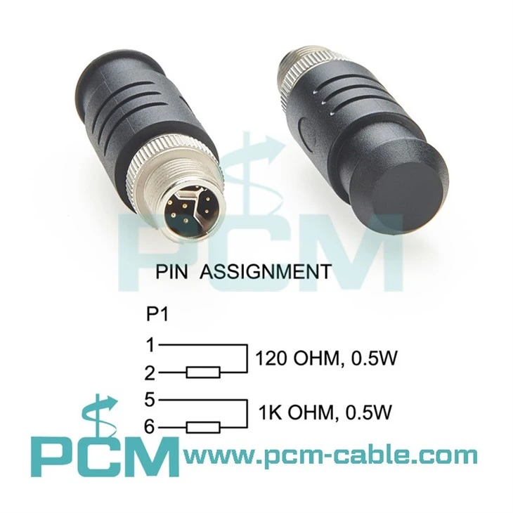 120 Ohm M12 Termination Resistor Y-Code Connector