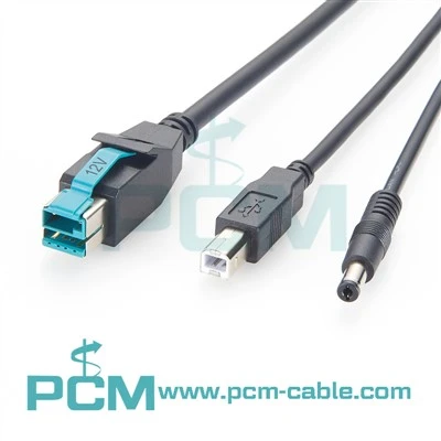 Kabel USB Ke USB Bertenaga 12V-B & DC Untuk Sistem POS