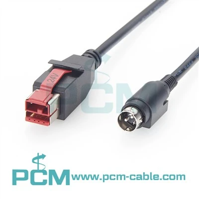 Kabel PoweredUSB 24V Ke Hosiden 3 Pin Untuk Printer Terminal POS