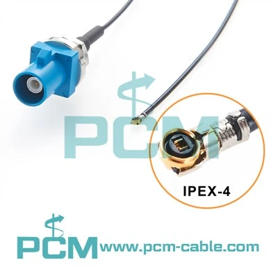 Rakitan Kabel Koaksial FAKRA Ke IPEX Sekat Dengan Kabel RF 1,13mm