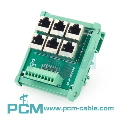 DIN Rail 6-Way RJ45 Ke Papan Breakout Blok Terminal