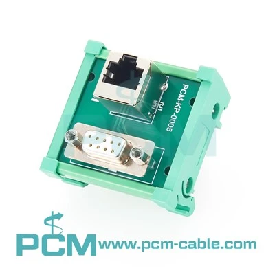 Modul Antarmuka Rel DIN Adaptor Papan Breakout Wanita RJ45 DB9