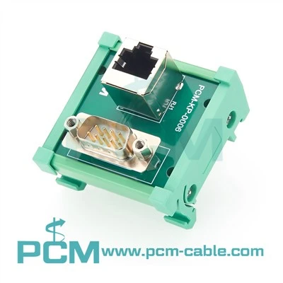Modul Antarmuka Rel DIN RJ45 DB9 Adaptor Papan Breakout Pria