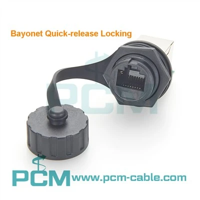 Penguncian Bayonet Konektor Tahan Air RJ45
